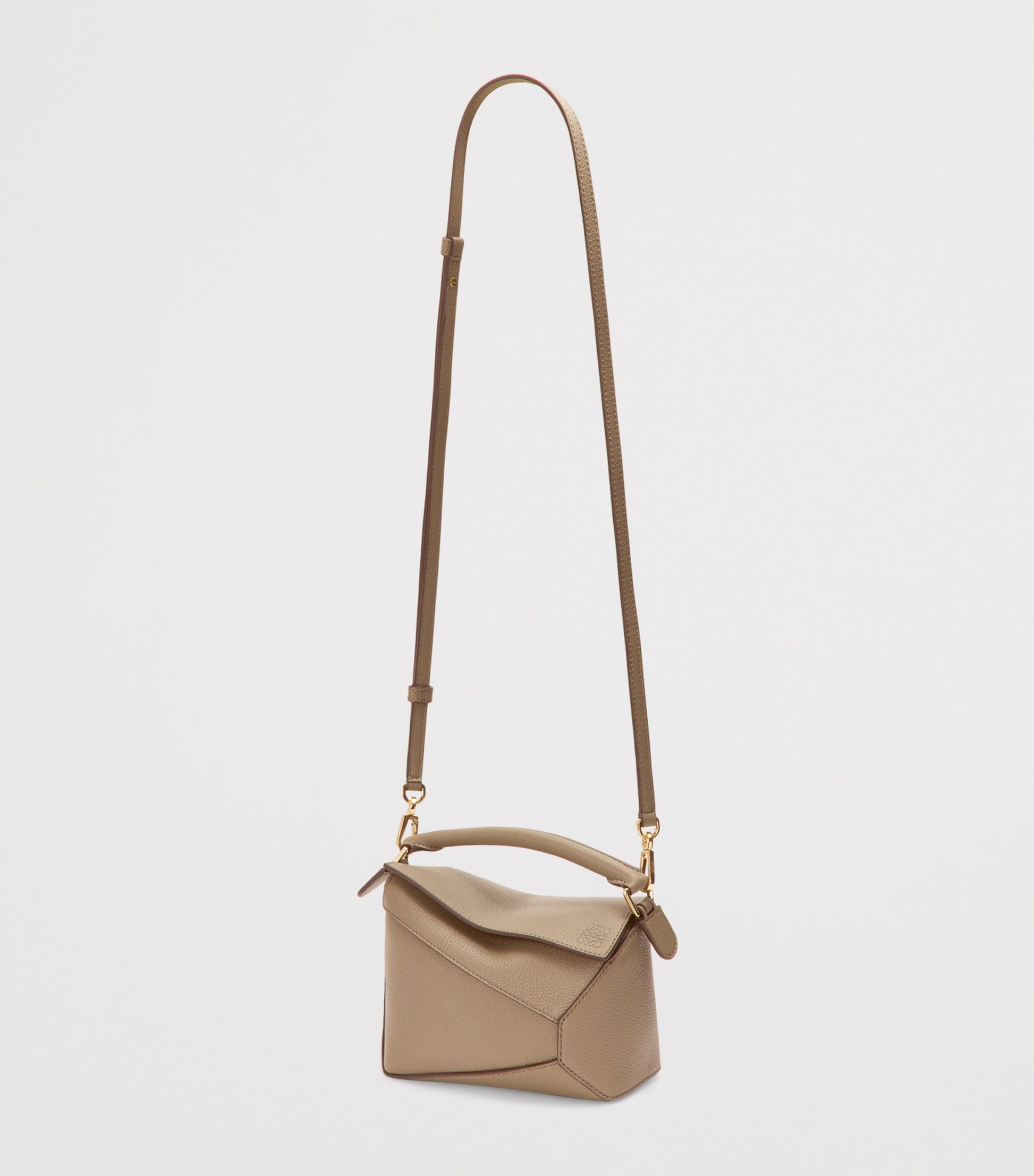 LOEWE Brown Mini Leather Puzzle Edge Top-Handle Bag