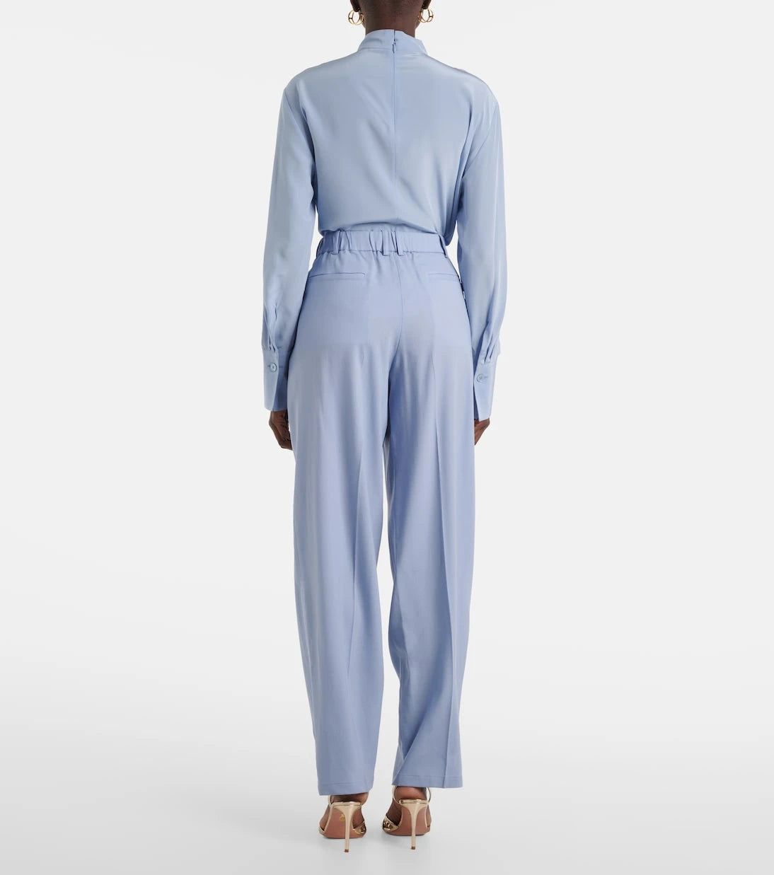 Joseph - Bucklel wool crêpe wide-leg pants