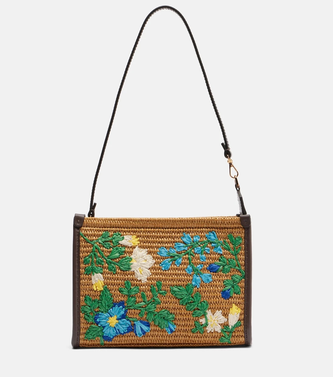 Etro - Floral raffia shoulder bag