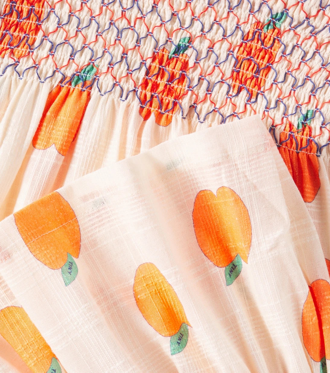 Tinycottons - فستان قطني مطاطي بطبعة تفاح