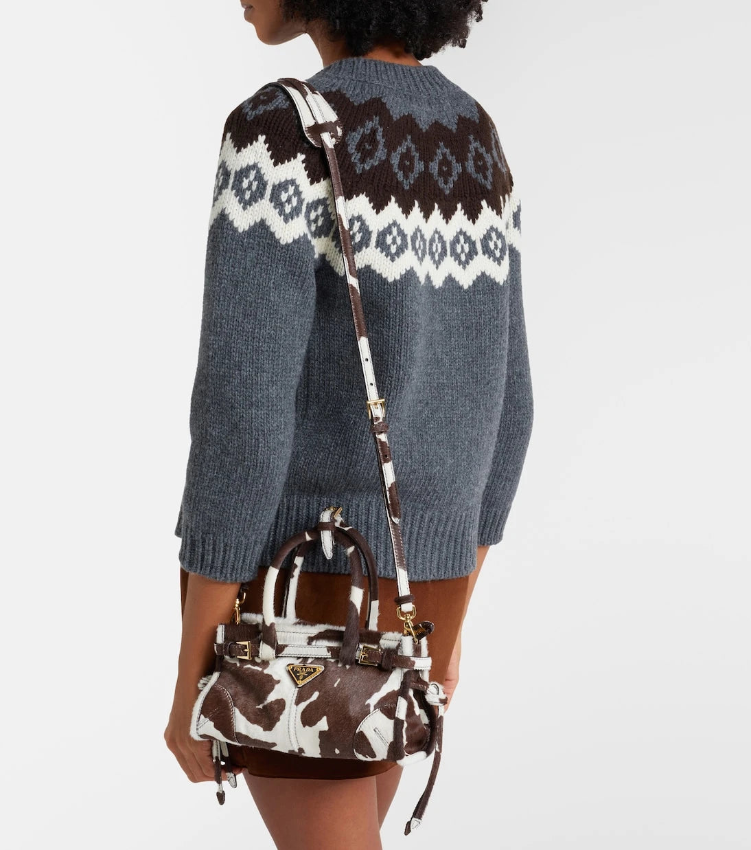 Prada - Prada Bonnie Mini calf hair top-handle bag