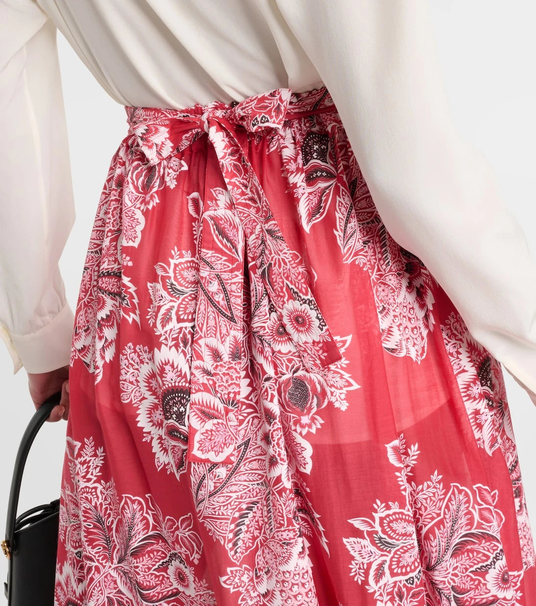 Etro - High-rise cotton and silk maxi skirt