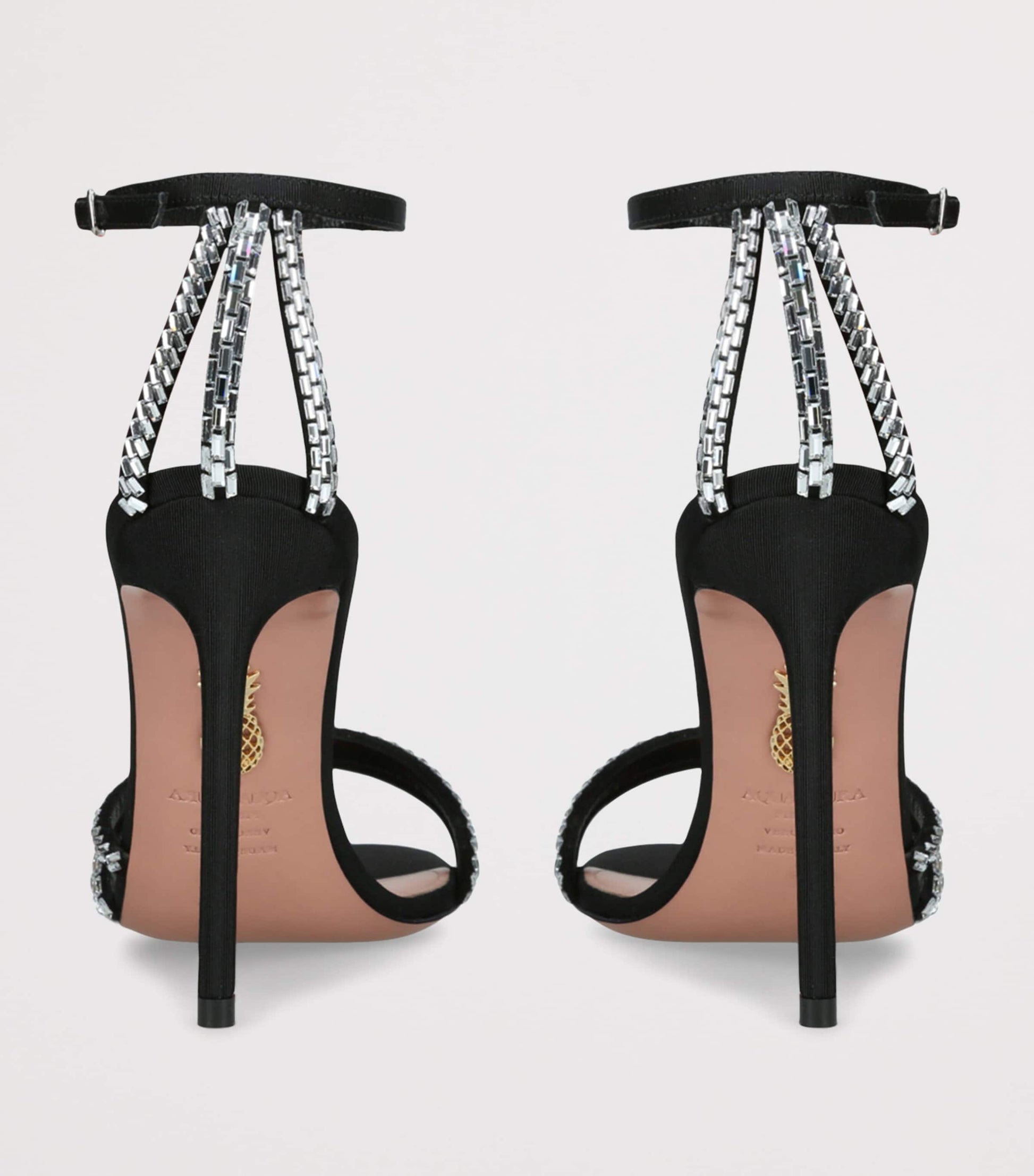 Black Suede Embellished Milagros Sandals 105