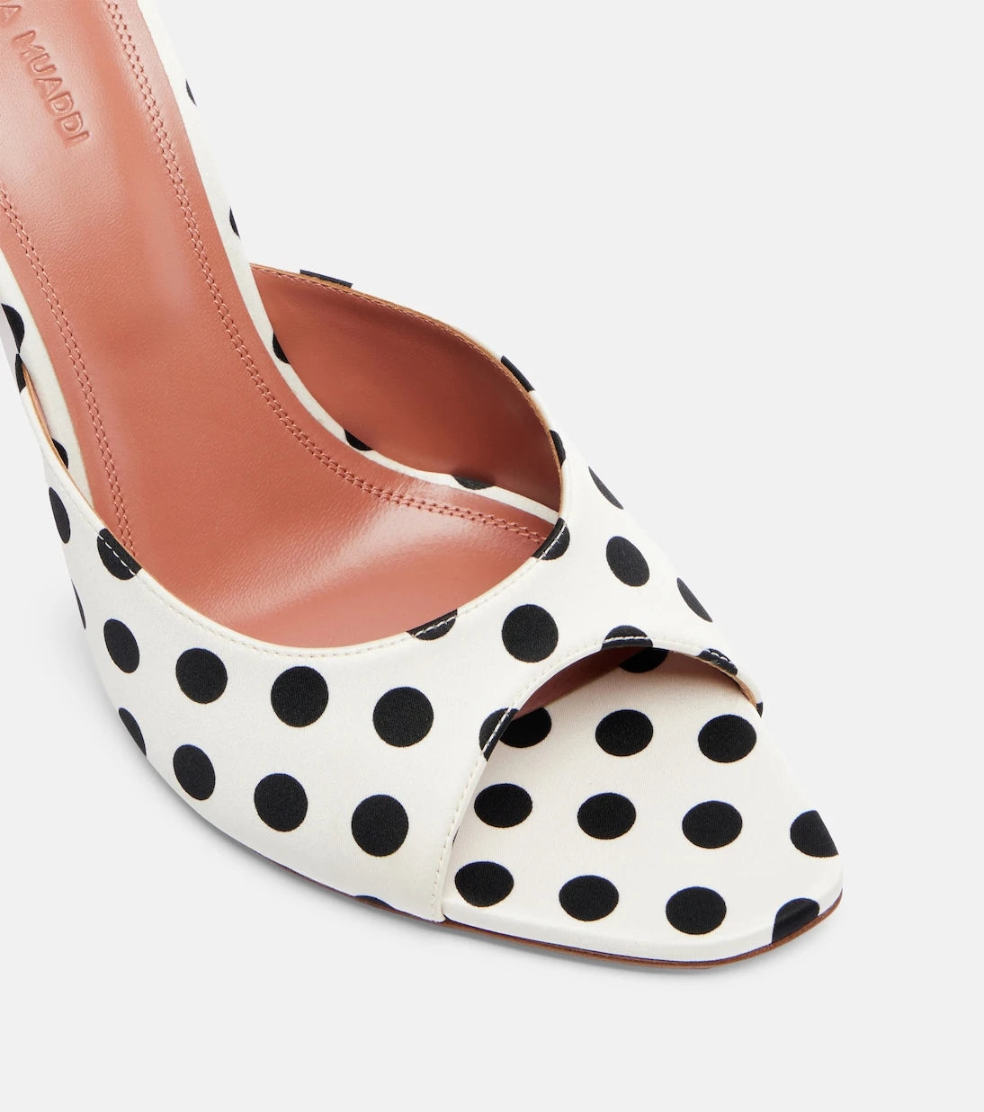 Amina Muaddi - Alexa polka-dot satin mules