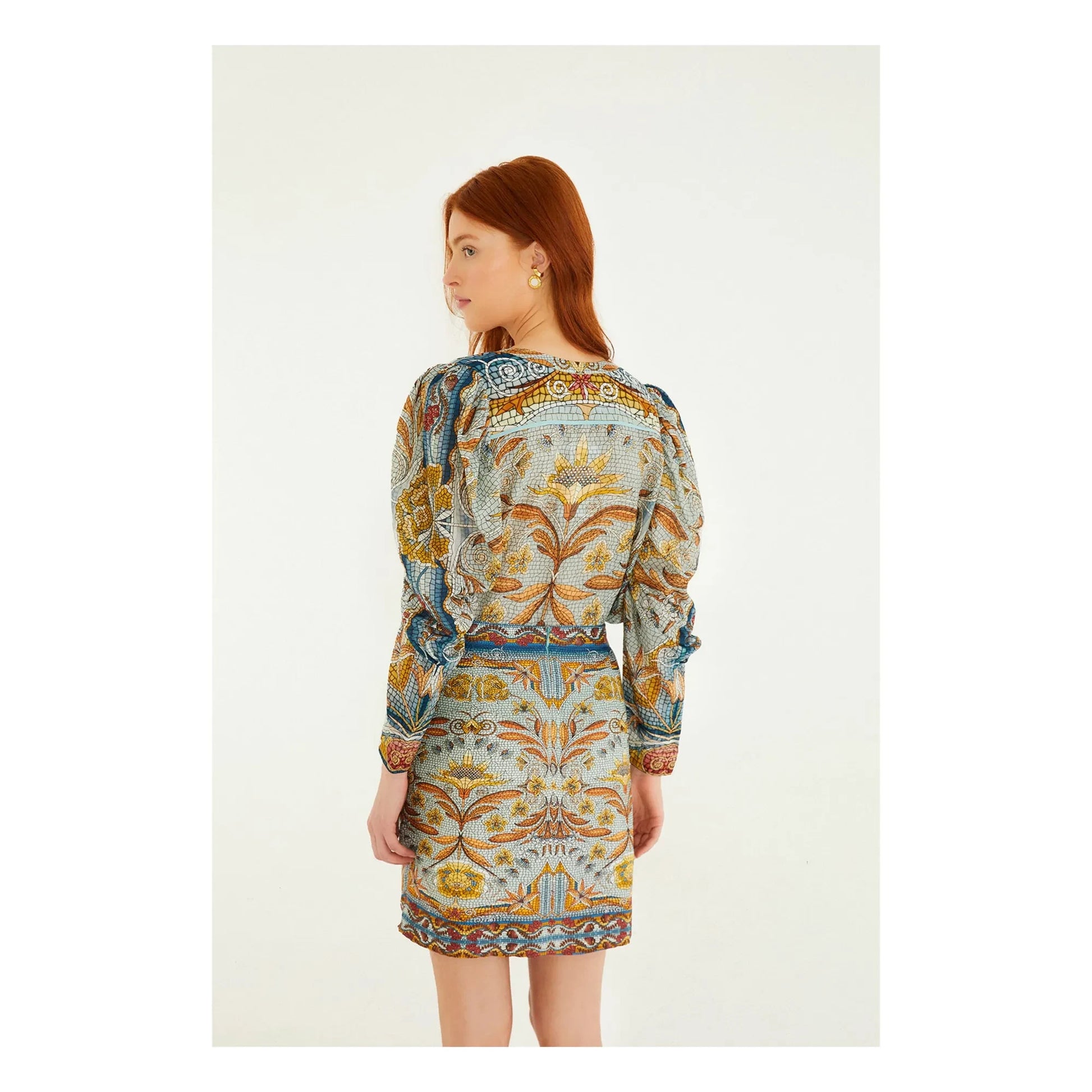 Farm Rio - Mosaic Garden skirt | Blue