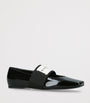 Givenchy Black Leather Squared Toe Ballet Flats