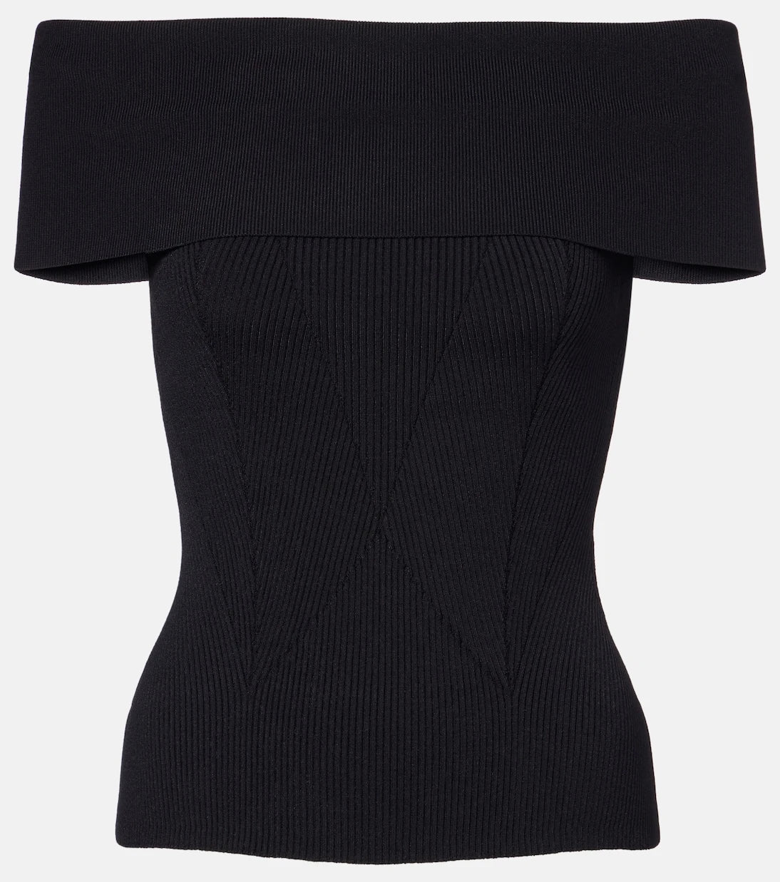 Givenchy - Ribbed-knit off-shoulder top