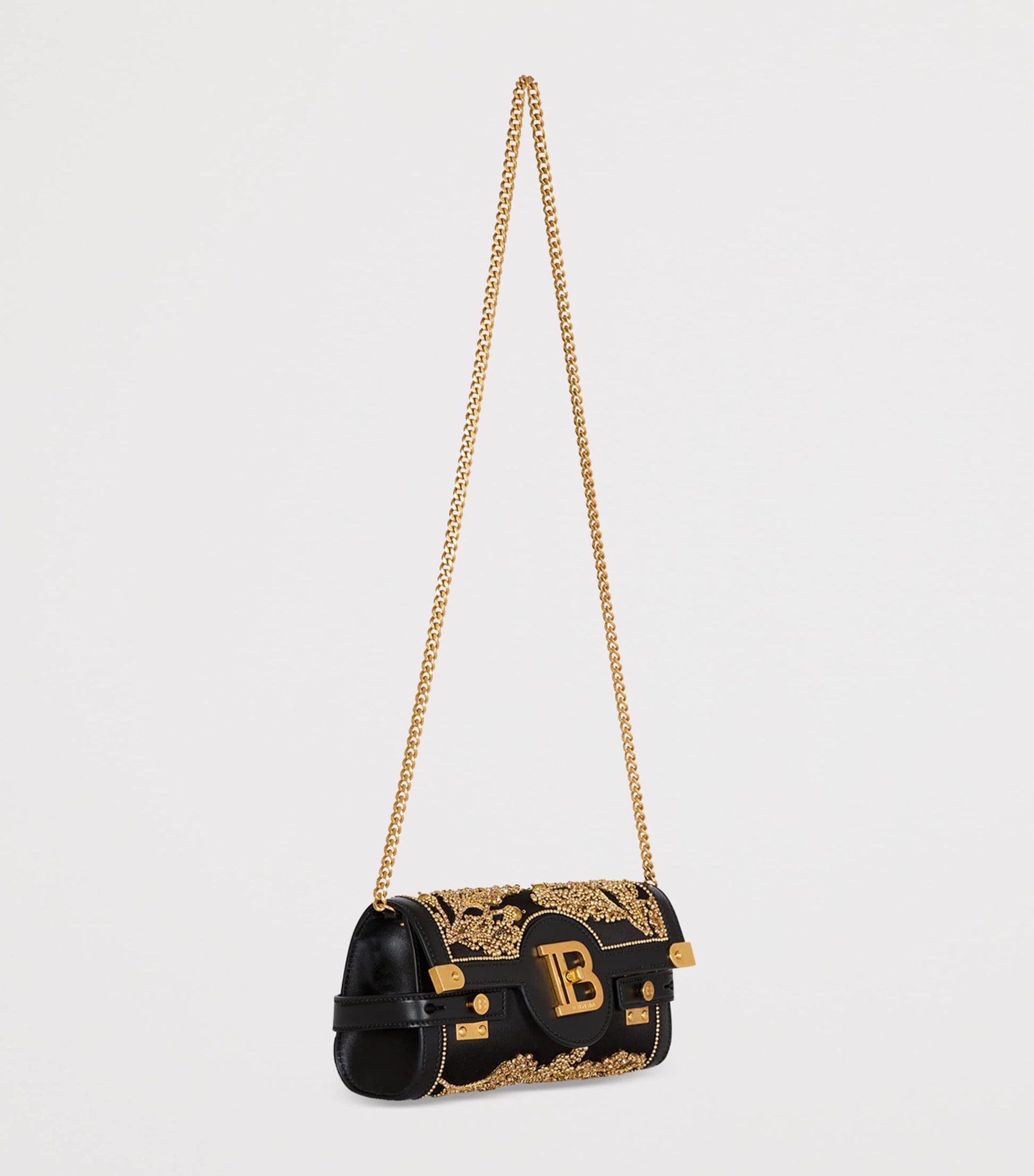 Balmain Black Leather B-Buzz 23 Clutch Bag