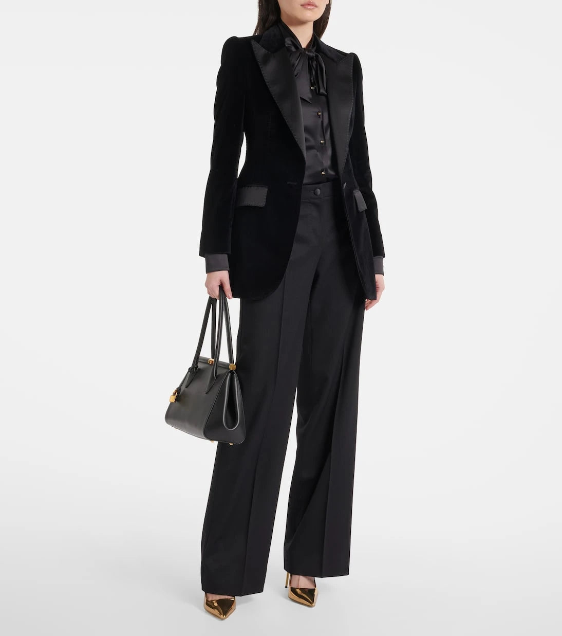 Dolce&Gabbana - Tie-neck silk-blend satin blouse