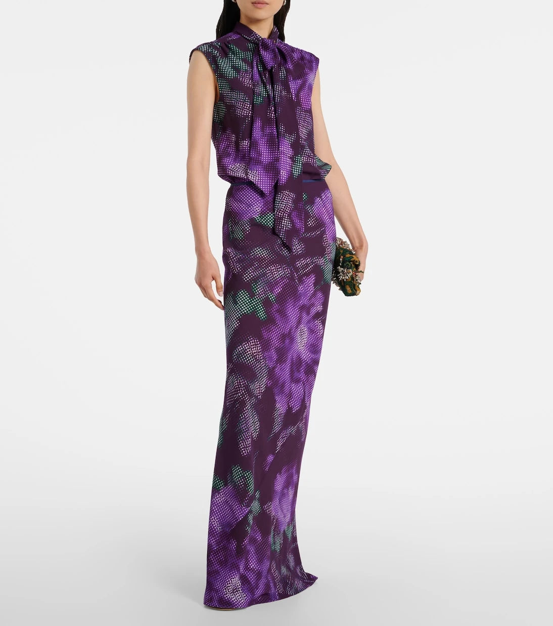 Dries Van Noten - Floral tie-neck top