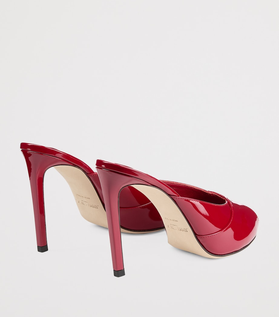Jimmy Choo Red Brigitte 100 Patent Leather Mules
