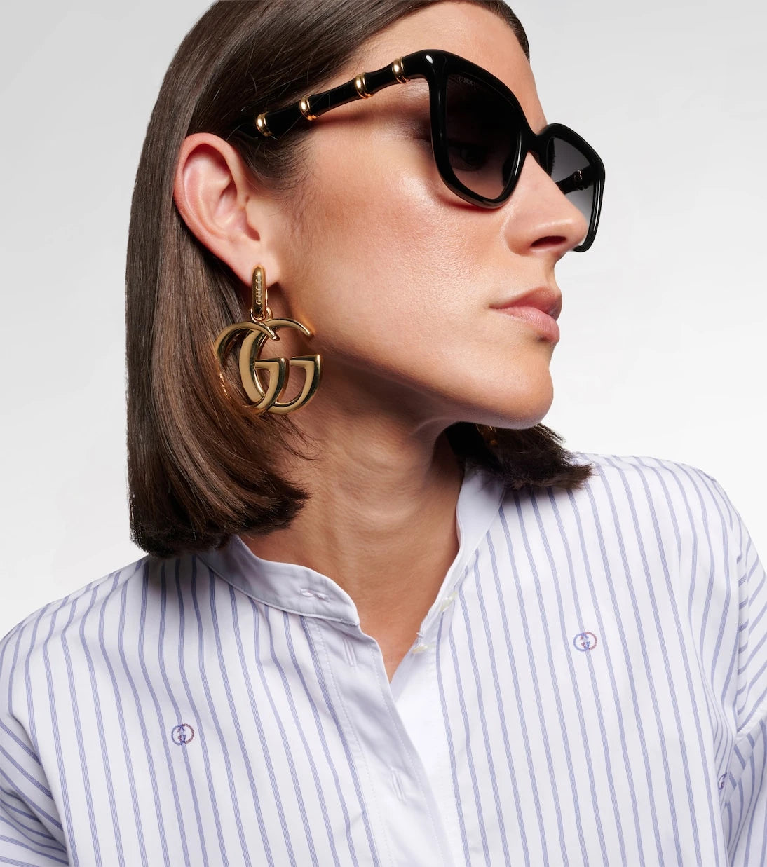 Gucci - نظارة شمسية بامبو مربعة
