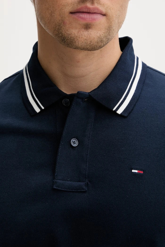 Tommy Jeans тениска с яка мъжка от памук