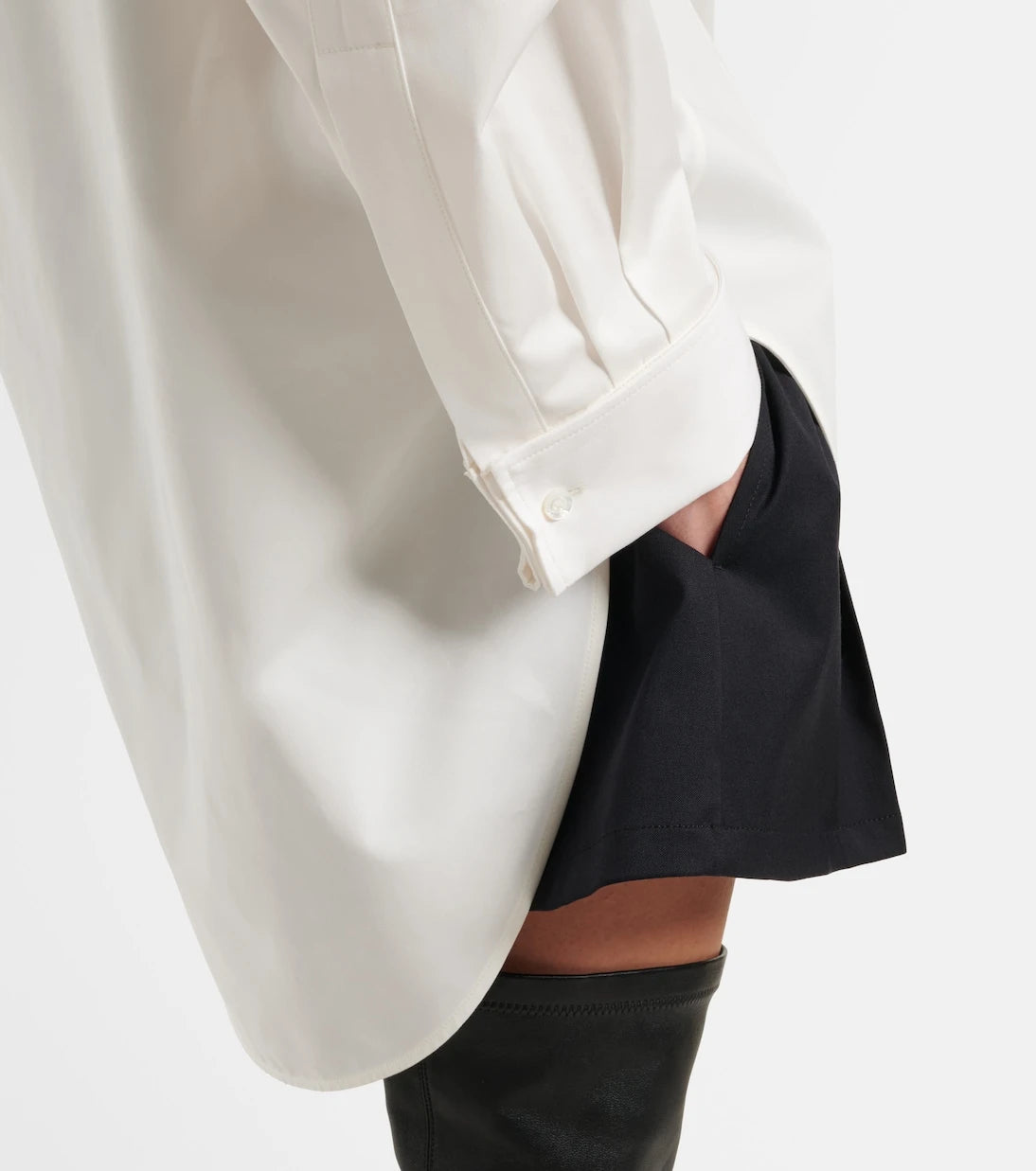 Balenciaga - Asymmetric cotton and silk poplin shirt