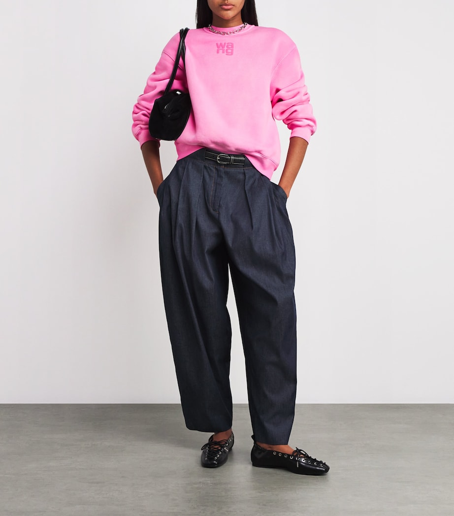 Alexander Wang Pink Cotton-Blend Logo Sweatshirt