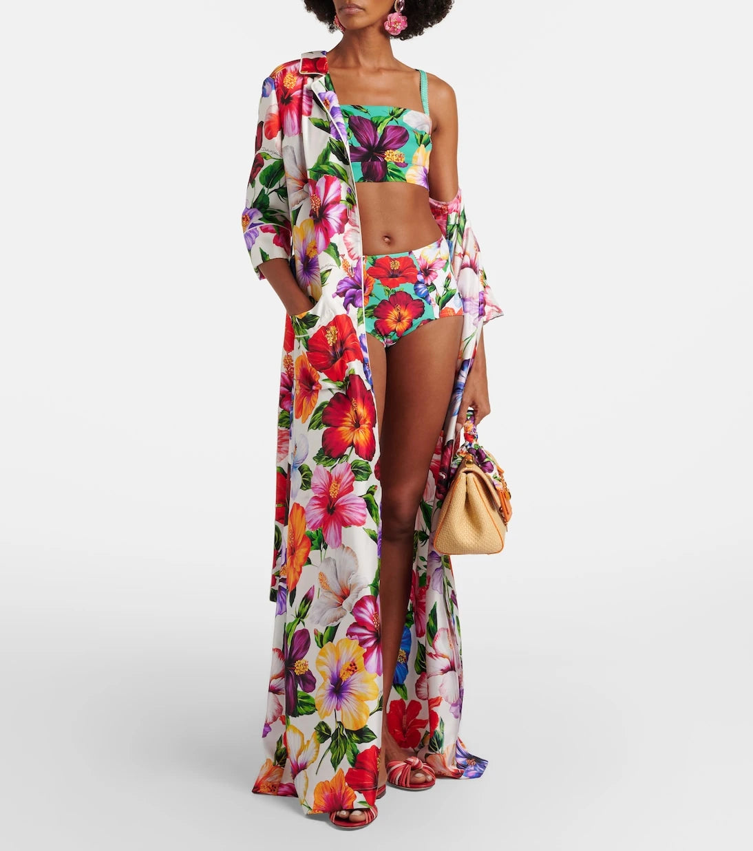 Dolce&Gabbana - Floral silk-blend crop top