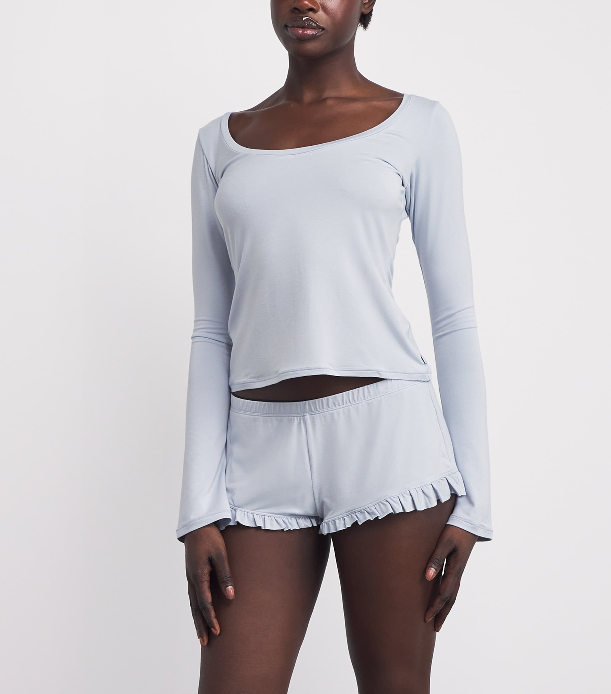 Skims Blue Modal-Blend Long-Sleeve Pyjama Set