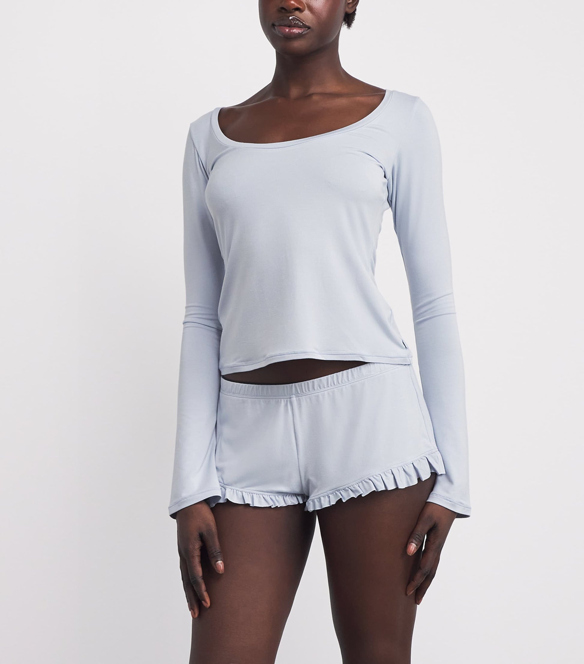 Skims Blue Modal-Blend Long-Sleeve Pyjama Set