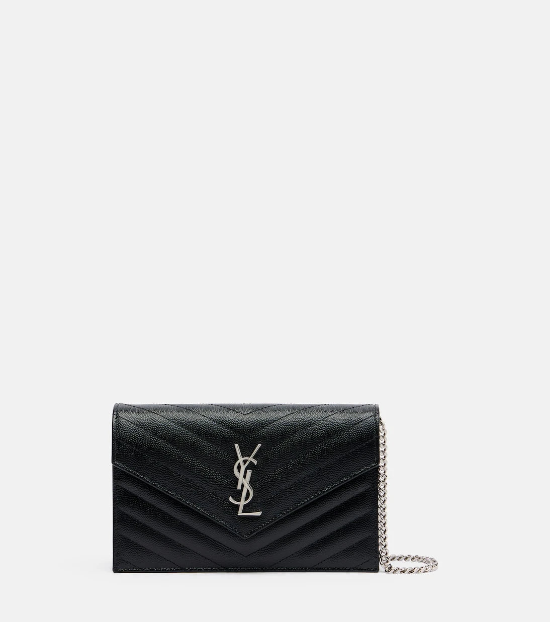 Saint Laurent - Cassandre Envelope Small leather wallet on chain