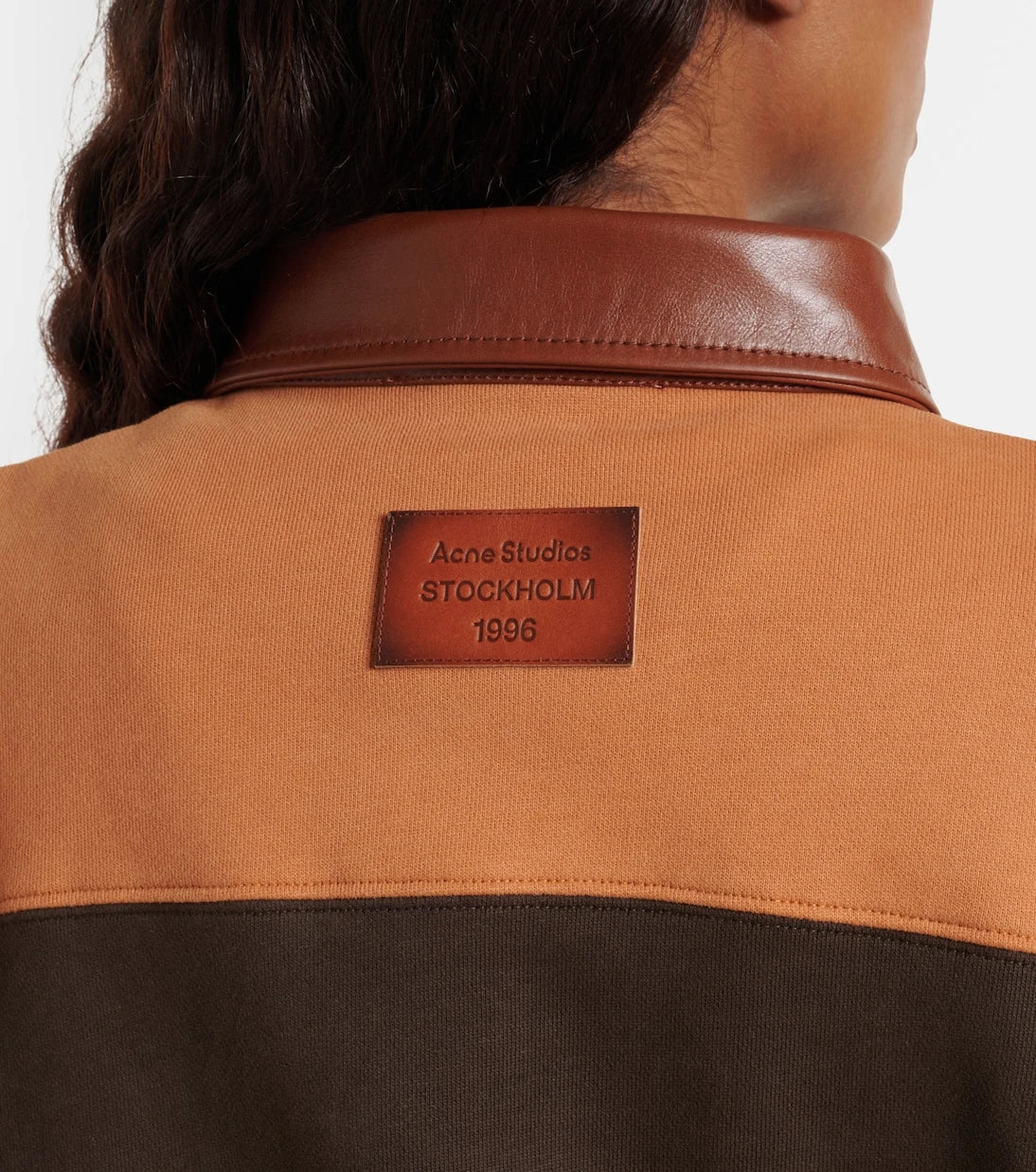 Acne Studios - Folio striped cotton fleece polo sweatshirt