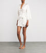 Gilda & Pearl Ivory Silk Lace-Trim In My Boudoir Short Robe