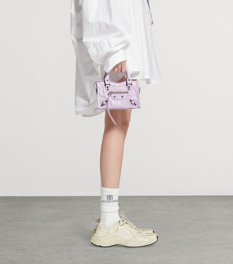 Balenciaga Purple Mini Leather Le City Top-Handle Bag