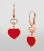 Rose Gold, Carnelian and Diamond Happy Hearts Earrings