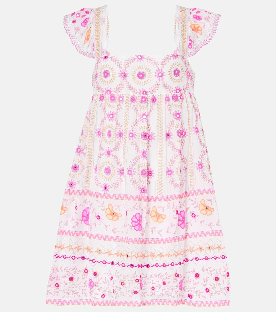 Juliet Dunn - Embroidered printed cotton minidress