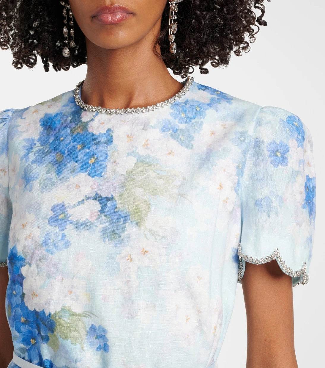 Zimmermann - Crush floral linen minidress