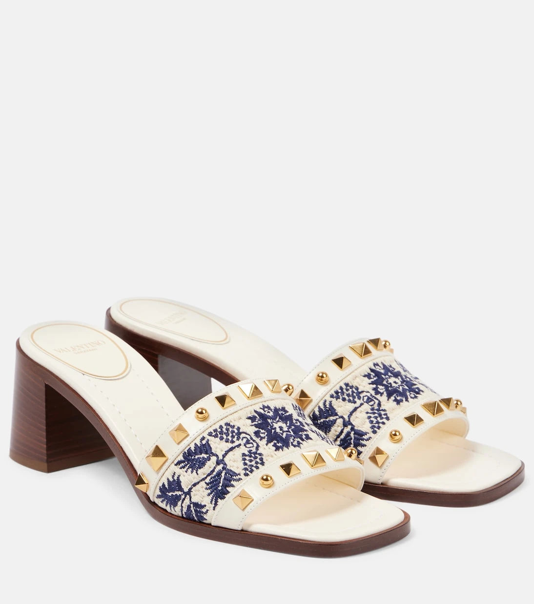 Valentino Garavani - County 60 Rockstud embroidered mules
