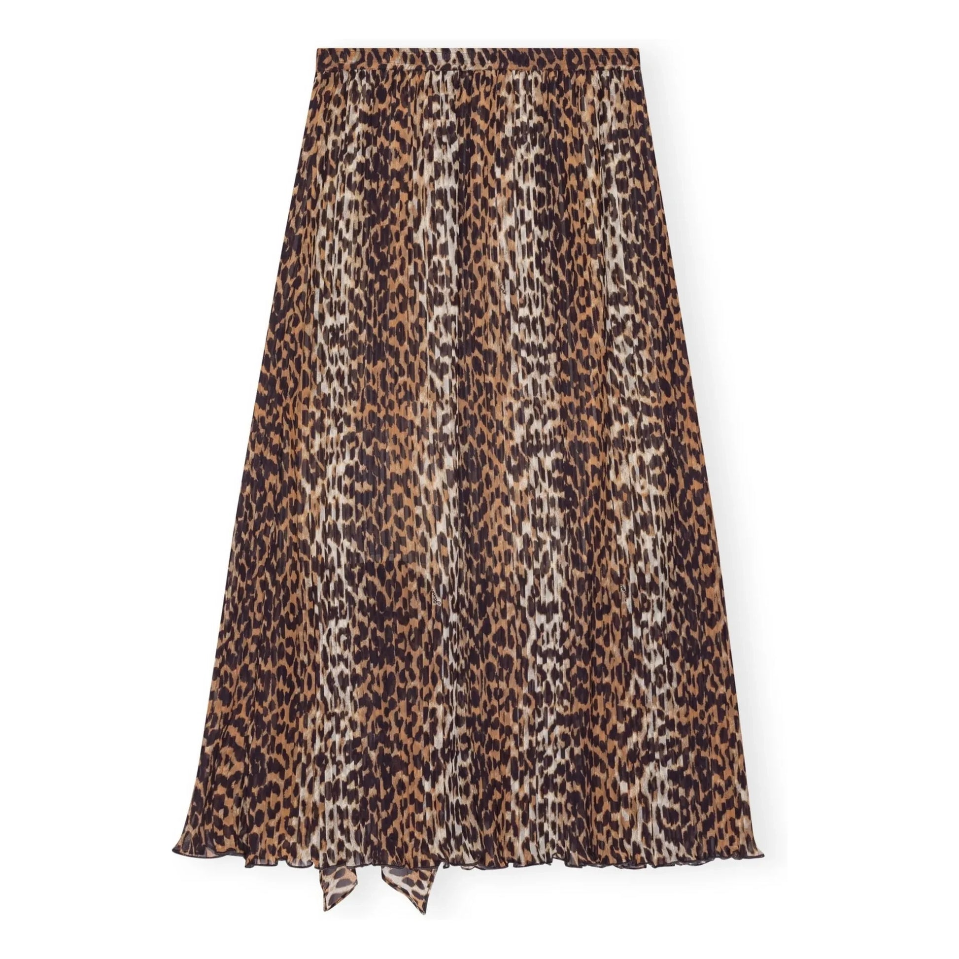 Ganni - Recycled Fiber Georgette Skirt | Leopard