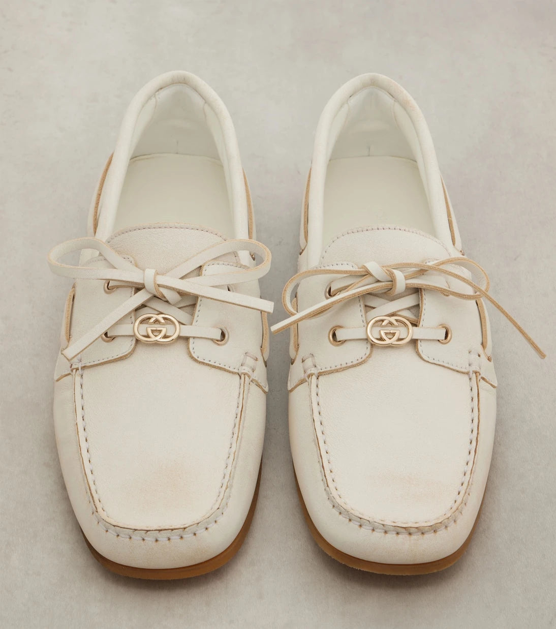 Gucci - Interlocking G leather boat shoes