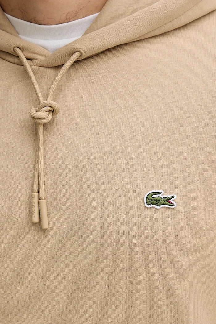 Pamuklu kapüşonlu Lacoste sweatshirt