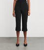 Victoria Beckham Black Tab-Detail Cropped Trousers