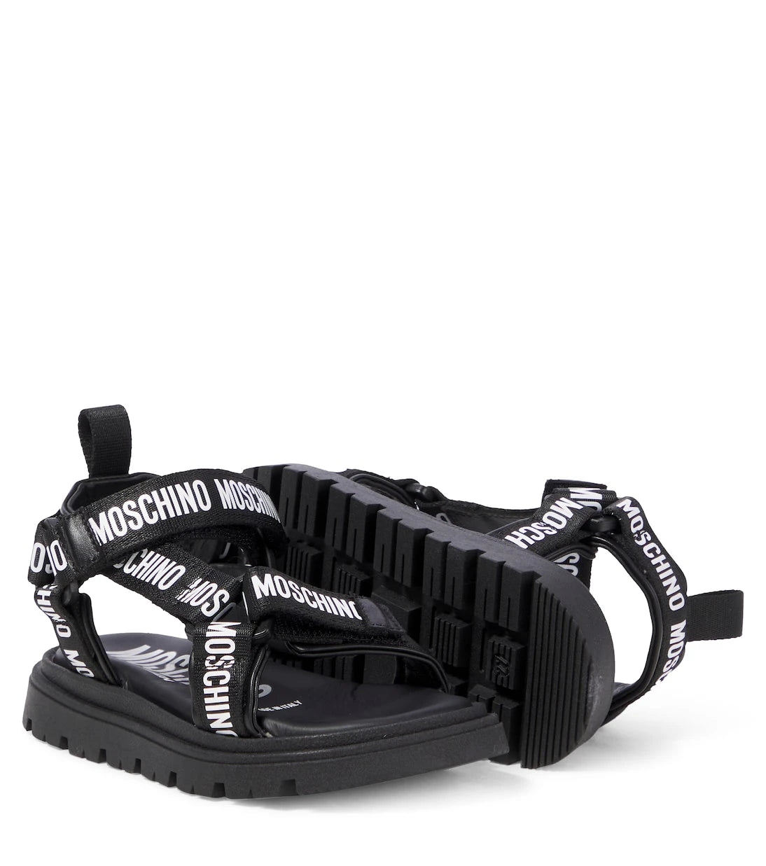 Moschino Kids - Logo leather-trimmed sandals