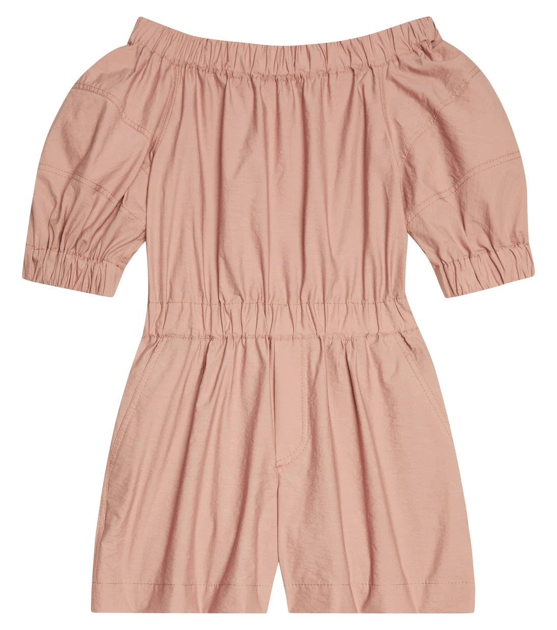 Brunello Cucinelli Kids - Embellished cotton-blend playsuit
