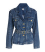 GANNI Blue Belted Denim Jacket