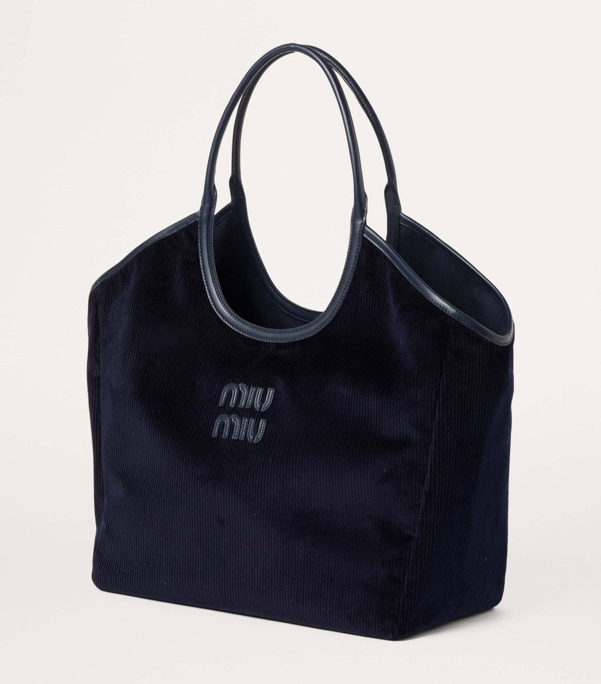 Miu Miu Blue Large Corduroy Ivy Tote Bag