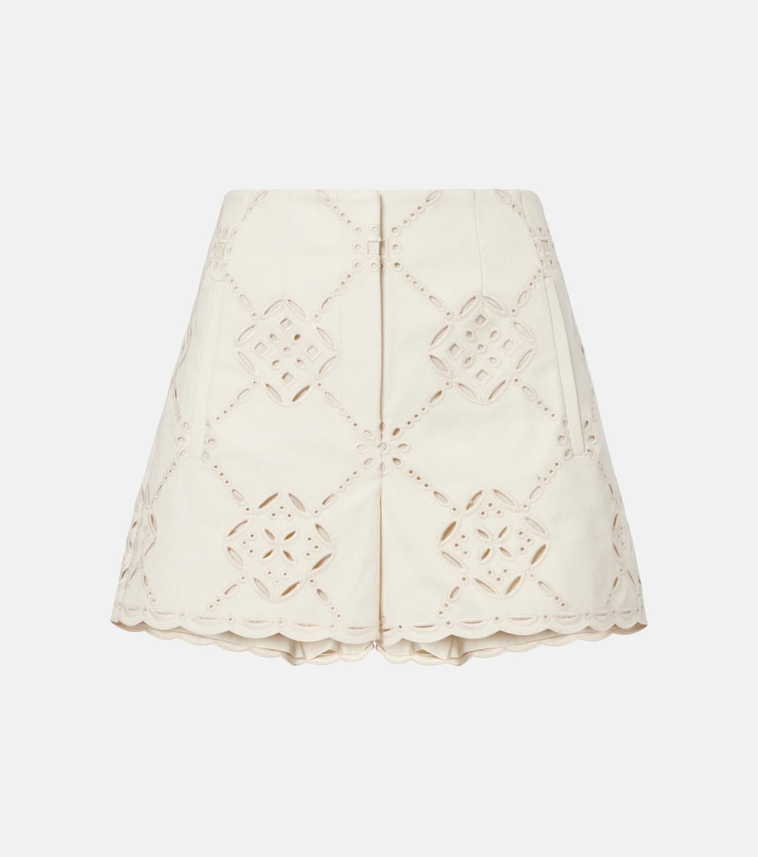 Veronica Beard - Jazmin laser-cut cotton shorts