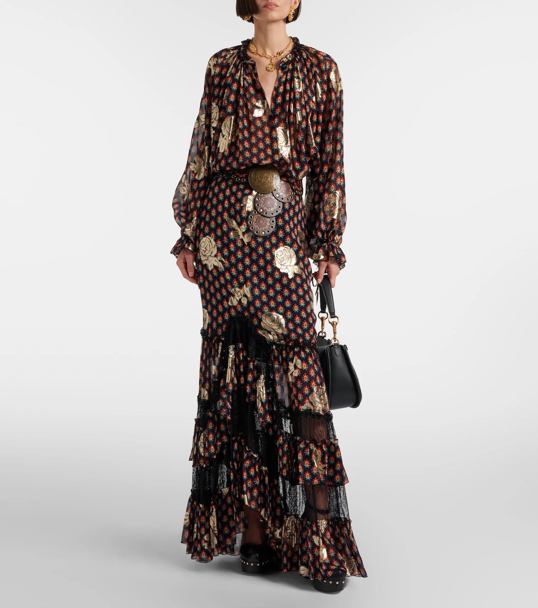 Etro - Printed silk-blend maxi skirt