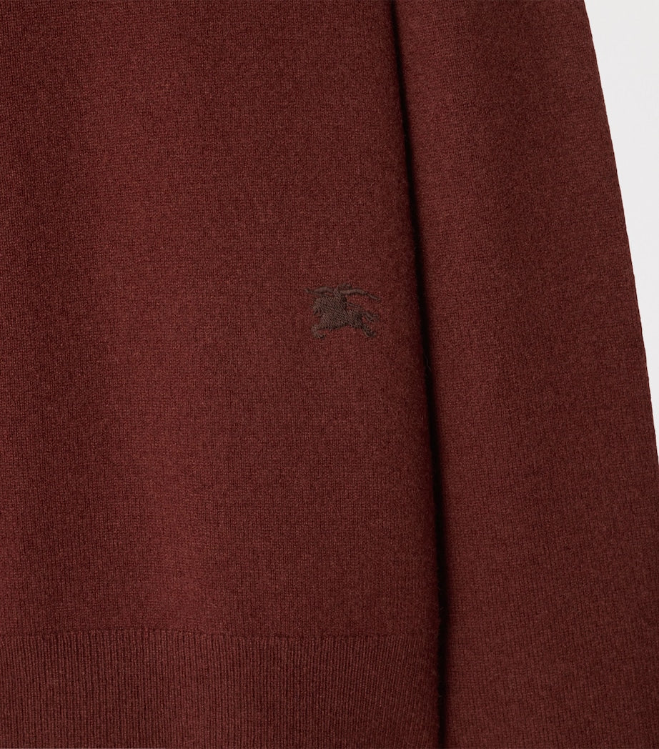 Burgundy Cashmere EKD-Embroidered Cardigan
