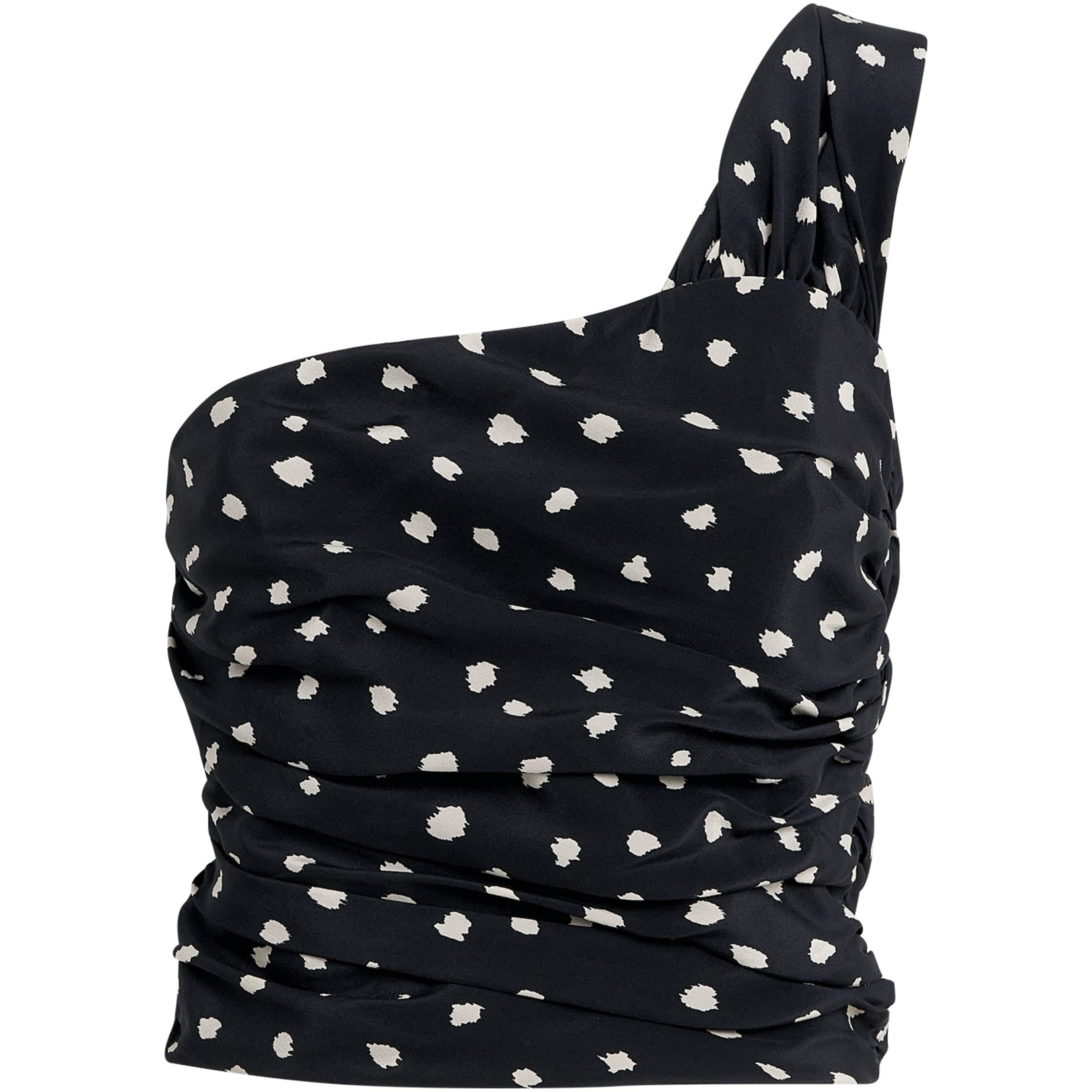 Blazé Milano Navy Silk Polka Dot Top