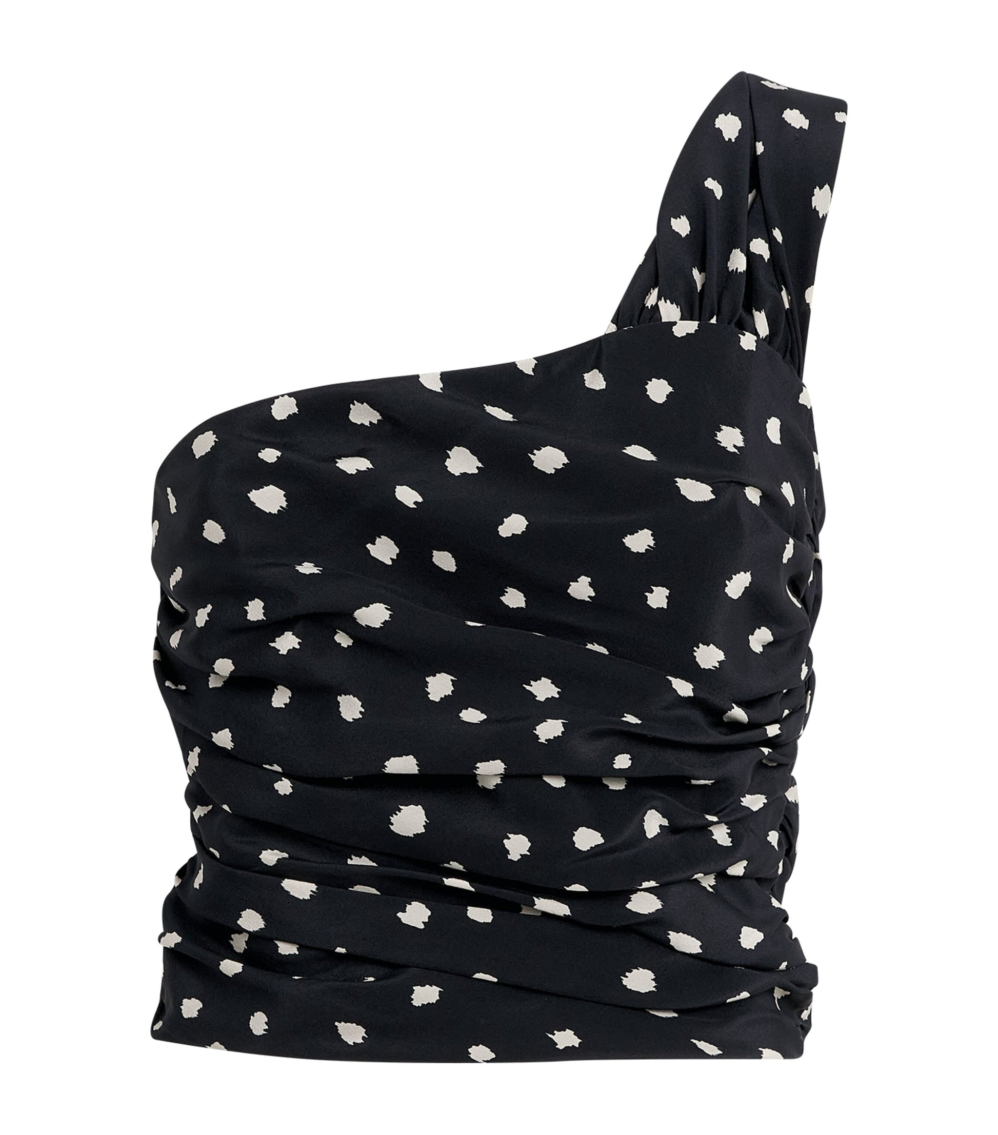 Blazé Milano Navy Silk Polka Dot Top