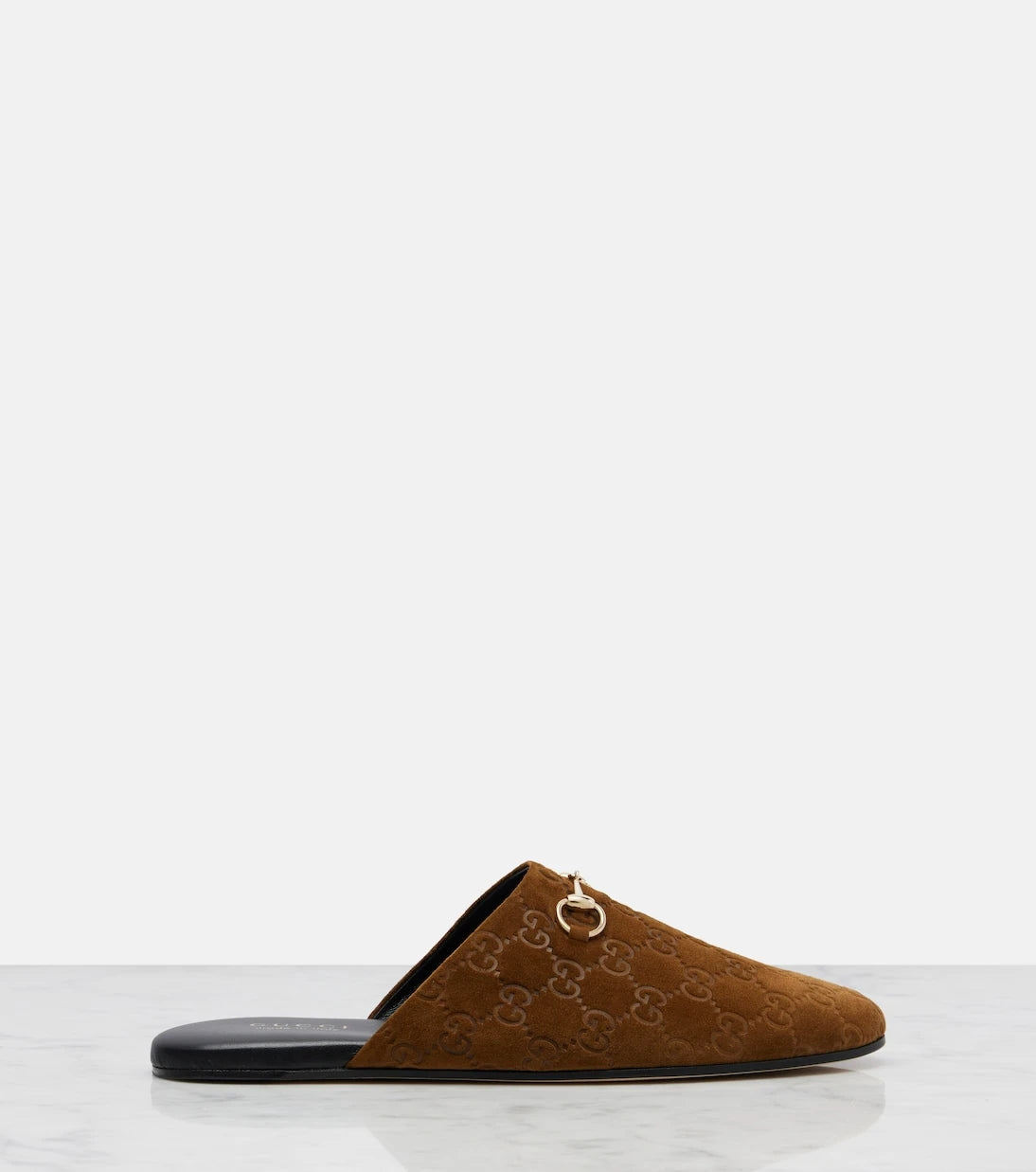Gucci - Horsebit GG suede mules