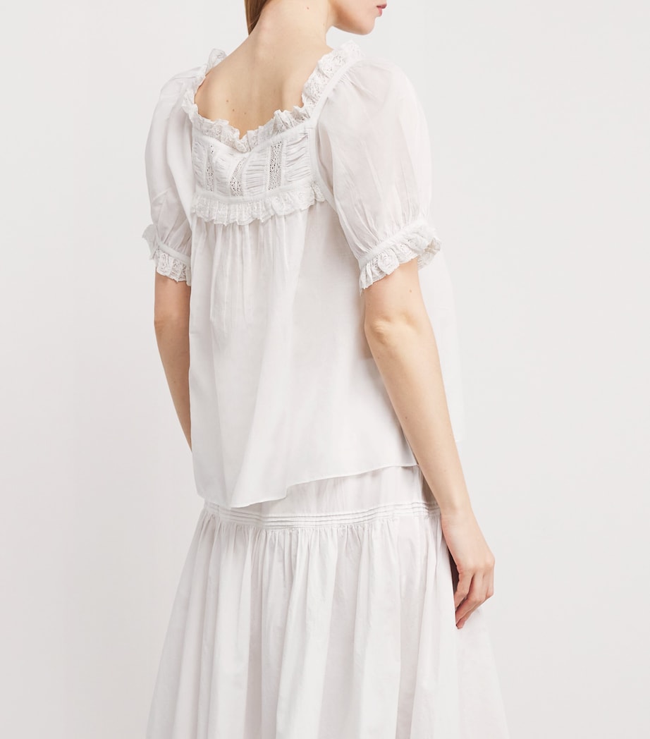 White Organic Cotton-Blend Frances Blouse