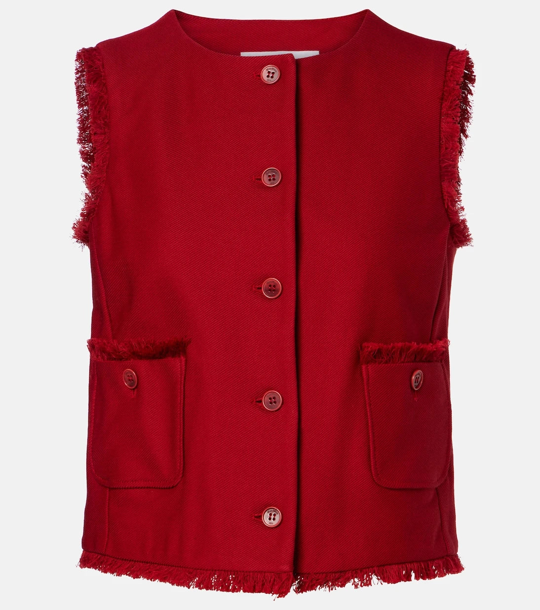 Max Mara - Sumero fringed cotton gabardine vest