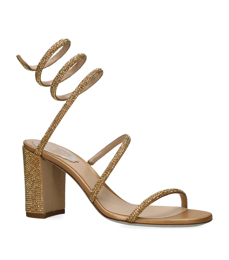 René Caovilla Gold Embellished Cleo Sandals 80