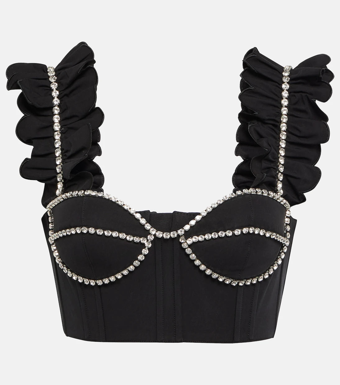 Area - Embellished cotton bustier top