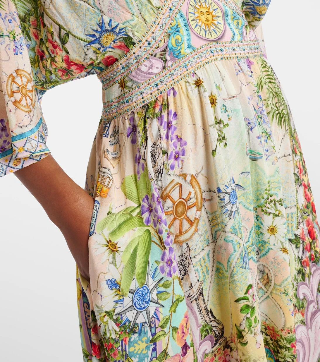Camilla - Embellished silk maxi dress