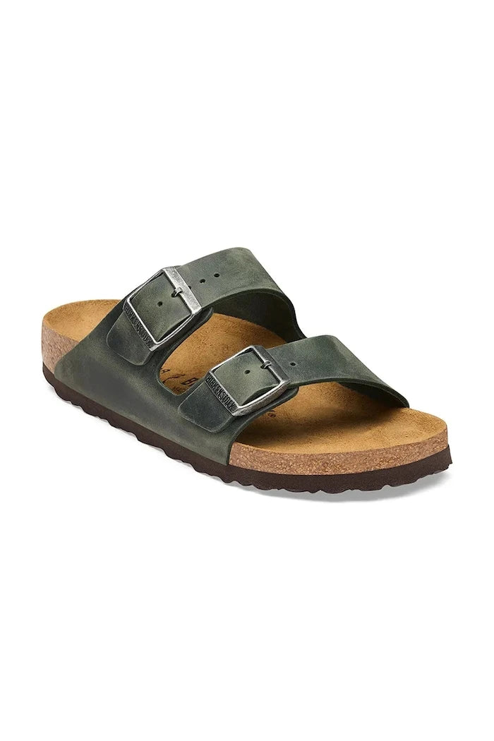 Birkenstock чехли от кожа Arizona Oiled Leather